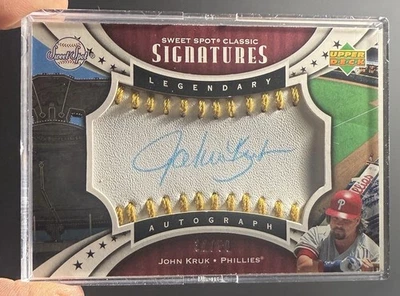 Upper Deck Sweet Spot John Kruk Signatures 2007 puntada dorada automática/50 💎Pliegue Foto 1 de 2