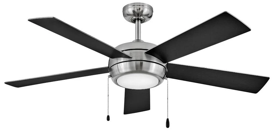 Ventilador de teto interno 52" Hinkley Croft níquel escovado corrente LED - Imagem 1 de 1