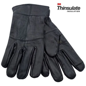 Mens 3M Thinsulate Insulation Touch Screen Leather Gloves by Heat Guard GL619BLK - Picture 1 of 1