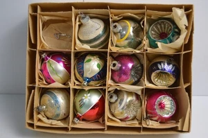 11 Ornamenti Natalizi Vintage Rientro Fiori Vetro Vacanze Polonia Brite Lucido - Foto 1 di 18