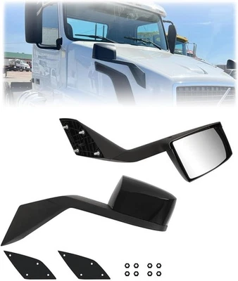 Conjunto de espejos retrovisores capó compatibles con Volvo VNL 2000-2015 par negro Foto 1 de 4