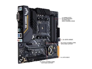 ASUS TUF B450M-PRO GAMING AMD Ryzen 3 AM4 DDR4 Micro-ATX Motherboard - Picture 1 of 5