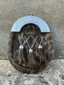 Neu handgefertigt schottisch voll Kleid formell Leder Sporran keltisch Chrom Mantel - Bild 1 von 3
