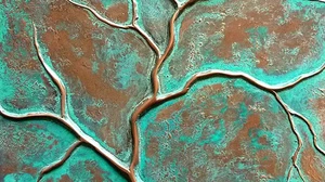 Custom order for 5 gang switch plate RUSTED COPPER GREEN BRONZE PATINA LOOK - Picture 1 of 1