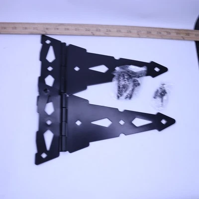 (2-Pk) Everbilt Heavy Duty Decorative Tee Hinge Black 10" 465 574 - Image 1 of 4