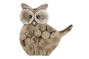 Gilde Deko Eule Serie Forest braun/creme, Holzdesign - Bild 1 von 2