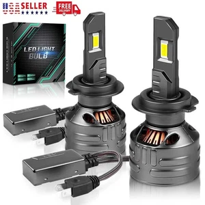 H7 Super Bright LED Headlight Bulbs 150W 50000LM Kit High Low Beam 6000K White - Picture 1 of 13