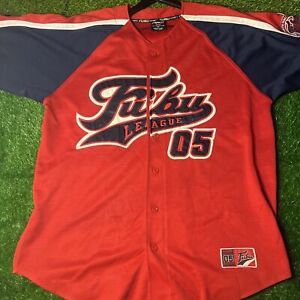 Vintage FUBU Jersey Mens XL Red Collection Football 05 Champions League Hip Hop