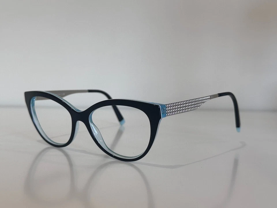 Tiffany & Co. TF 2180 8274 Cat Eye Blue Silver Eyeglasses Frame 52-16-140 - Image 1 of 4
