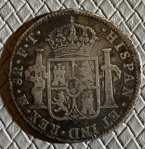 1802 MEXICO 8 REALES SILVER COIN VF - Picture 1 of 2