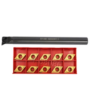 Barra interior de diámetro de torno derecho S16Q-SDUCR11 16*180mm + inserto de carburo DCMT11T304 - Imagen 1 de 6