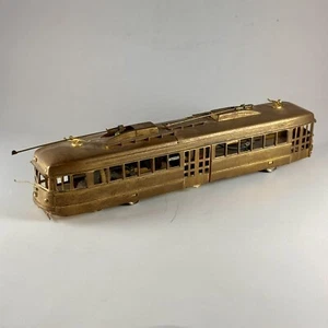 SAMHONGSA BRASS HO SCALE PCC TROLLEY WITH DUAL GEARED TRUCKS UNPAINTED - Picture 1 of 4