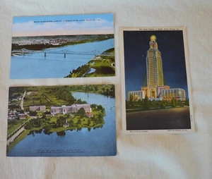 3 Unposted Color Postcards Baton Rouge Louisiana BR Bridge Lady Lake Hospital - Picture 1 of 14