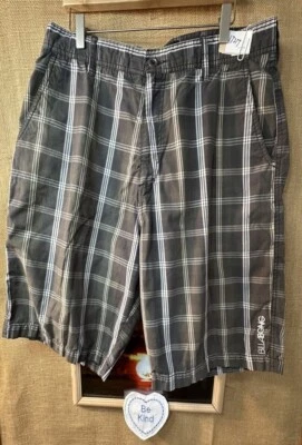 BillaBong мужские клетку многоцветный W34 плоский повседневный шорты молнии расслабленные карманы - Изображение 1 из 4