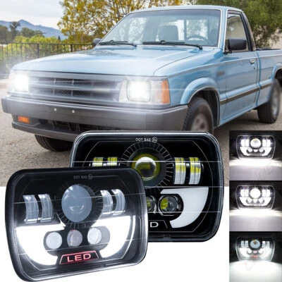 Pair 5x7 7x6 Square LED Headlights High Low Beam For For Mazda B2200 B2600 Truck - Image 1 of 4
