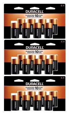 3 ~Duracell Coppertop C 8000 mAh Alkaline Non-Rechargeable Batteries 8 pk Carded - Image 1 of 2