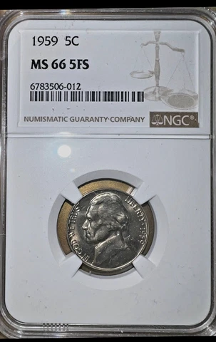 1959 Jefferson Nickel NGC MS66 FS 5FS FULL STEPS #127-029 Cover