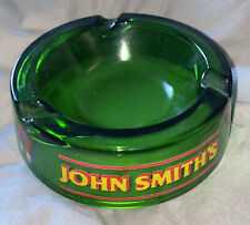 Vintage John Smiths Beer Ashtray Solid Green Glass 
