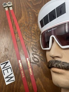 Vintage NOS  Alfredo Binda Red Gold Leather Toe Straps 4 Vintage Steel Ride B - Picture 1 of 7