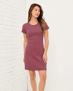 NWT UpWest Stretch Cotton Rib Mini Dress SMALL Hawthorne Rose - Picture 1 of 5
