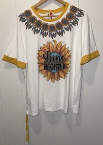 American Bling Sonnenblume mit Strass Damen Kurzarm T-Shirt Medium - Bild 1 von 4