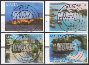 2002 MALTA ATM Stamps 1-4 / Frama Machine 07 / Msida / 7ct first day - Picture 1 of 1