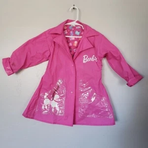 Barbie Girls 4 Pink Rain Jacket 100% PVC Water Proof - Picture 1 of 9