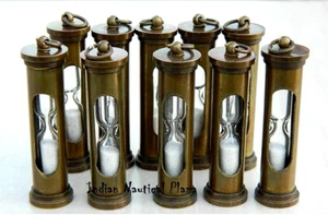 Lot of 100 Pc Brass Sand Timer Neckless Hourglass Brass Antique Finish Pendant - Picture 1 of 4