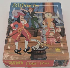Vintage 90er Walt Disney Peter Pan Haken Puzzle 200 Teile Golden Komplett - Bild 1 von 3