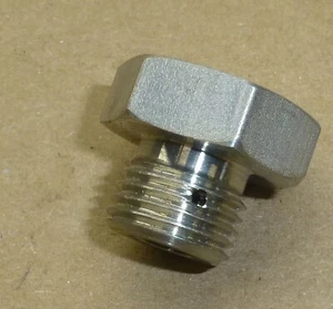 Stainless Steel SS Steel External Hex Drain Plug 9/16"-18 ORB 015 - Picture 1 of 6