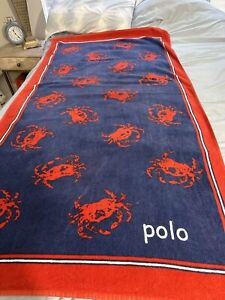 Polo  Ralph Lauren Bath Beach Towel Crabs 62 X 33 Black Label