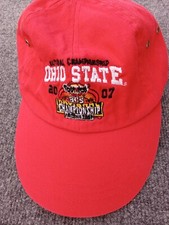Ohio State Buckeyes HAT 2007 NCAA BCS Championship Adjustable Red Adj Cap
