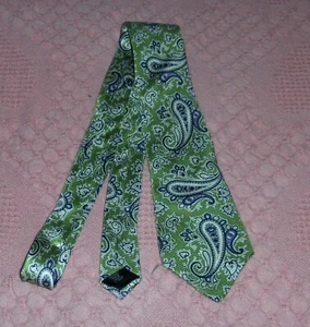 Vtg Express Design Studio Men 100% Silk London Tie Paisley Purple Green Necktie - Picture 1 of 4