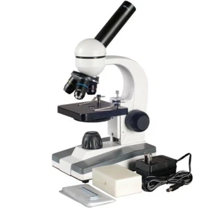 AmScope 40X-1000X Student Compound LED Microscope + 25 Prepared Slide Collection - Picture 1 of 8