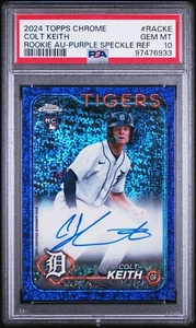 2024 Topps Chrome - rifrattore a macchie viola #RA-CK Colt Keith /299 Tigers - Foto 1 di 12