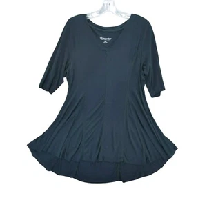 Soft Surroundings Swing Tunic Top V-Neck 3/4 Sleeve Flared Hem Hi Lo Sz L - Picture 1 of 8