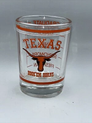 Texas Long Horns -Hook 'Em Horns 3 Oz Shot Glass With Class Rankings - Image 1 of 4
