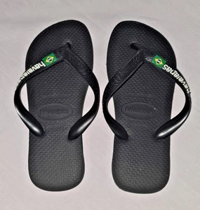 Chanclas Havaianas Brasil para niños - negras - talla 1/2 del Reino Unido (niño) - UE 33/34  - Imagen 1 de 4