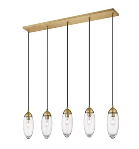 Z-Lite 651P-5L Arden 5 Light 42"W Suspension Linear Pendant - Brass - Picture 1 of 12