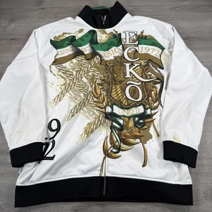 Chaqueta de Pista Ecko Unltd Para Hombre 2XL Blanca Cremallera Completa Y2K Streetwear Rhino LEER - Imagen 1 de 9
