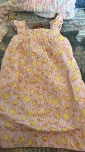Southern Sunshine Girls Lemon Dress- Pink And Yellow 4T - Picture 1 of 3