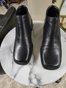 Relativity Bandit elegante Damen-Stiefeletten 6,5 schwarz Leder Reißverschluss eckige Zehen - Bild 1 von 8