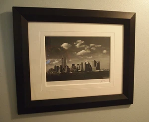 Jesse Kalisher NYC Skyline #2802 Twin Towers Custom Gallery Framed Print Vintage - Picture 1 of 5