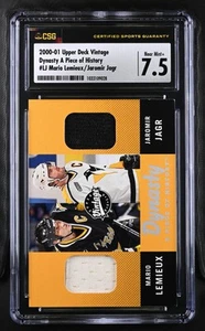2000-01 UD Vintage Mario Lemieux Jaromir Jagr Dynasty A Piece of History CGC 7.5 - Bild 1 von 2