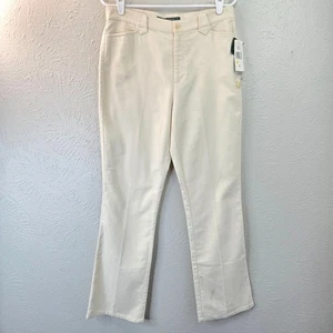 Ralph Lauren Bootcut Dress Pants Size 8 Cream White Soft Relaxed Fit Trouser - Picture 1 of 11