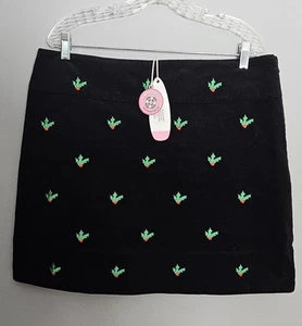 NWT Castaway Nantucket Island Corduroy Skirt Size 16 Embroidered Holly Christmas - Picture 1 of 15