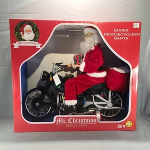 Mr. Christmas Motorcycling Musical Animated Plush Santa 20" Lighted New in Box - Picture 1 of 9