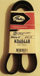 Gates Century Series Micro-V Serpentine Belt K060448 6PK1139 - Picture 1 of 3
