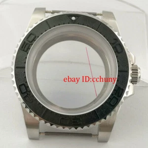 40mm Sapphire steel Watch Case black bezel glass back Fit NH35 NH36 Movement - Picture 1 of 7