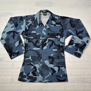 Blue Camouflage Army Coat Jacket XS Long Rothco Military BDU - Picture 1 of 15